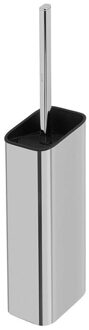 Geesa Shift Toiletborstel met houder Chroom (zwarte deksel en borstel) 919911-02-06