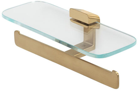 Geesa Toiletrolhouder Dubbel Geesa Shift met Planchet Geborsteld Goud