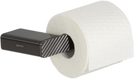 Geesa Toiletrolhouder Geesa Shift Zonder Klep met Diagonaal Strepenpatroon Zwart