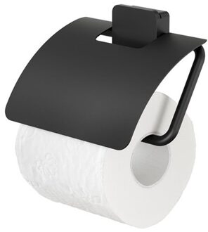 Geesa Toiletrolhouder Geesa Topaz Met Klep Mat Zwart Geesa