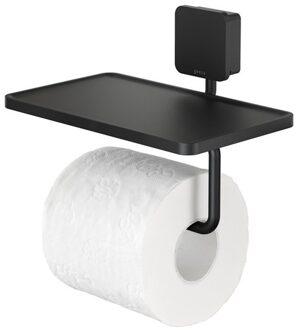 Geesa Toiletrolhouder Geesa Topaz Met Planchet Mat Zwart