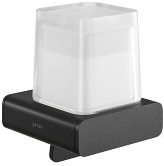 Geesa Zeepdispenser Geesa Shift 200 ml met Gesatineerd Glas Mat Zwart