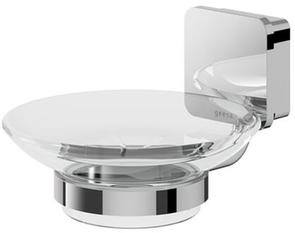 Geesa Zeephouder Geesa Topaz Glas Met Muurbeugel Chroom Wit Chroom