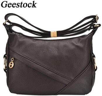 Geestock Schoudertas Retro Dames Lederen Handtassen, Casual Mode Moeder Zakken, Vrouwen Messenger Schoudertassen bruin