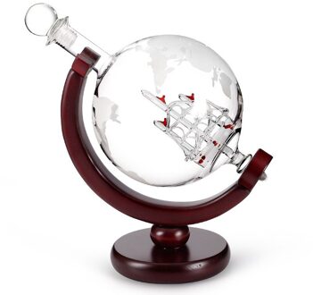 Geëtst Globe Decanter Met Gegraveerde Bal Glas Voor Liquor Whiskey Bourbon Cnt 66 850ml Globe