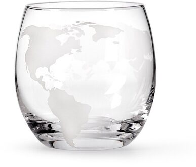 Geëtst Globe Decanter Met Gegraveerde Bal Glas Voor Liquor Whiskey Bourbon Cnt 66 Earth Illustration C