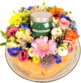 Gefeliciteerd taart blikje dropkrijtjes