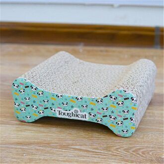 Gegolfd Papier Kat Krasraad Slijpen Klauw Voor Katten Speelgoed Delicate Interactieve Kat Speelgoed Krabpaal Slijpen Klauw Speelgoed groen panda