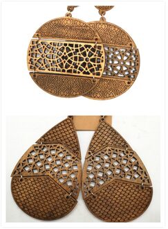 ! Gegraveerd Houten Oorbellen kan gemengde 2 ontwerpen