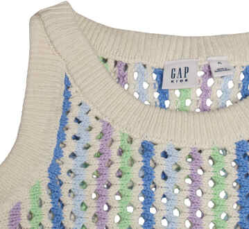 Gehaakt mouwloos T-shirt 664322 voor meisjes - maat 4-5J / 104-110cm Veelkleurig