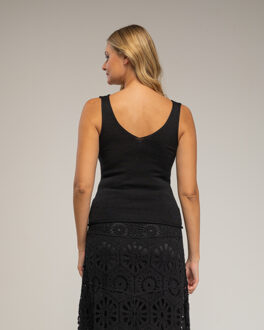 Gehaakt topje met Lurex Zwart - S