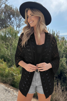 Gehaakt Vest Dames Soft Zwart