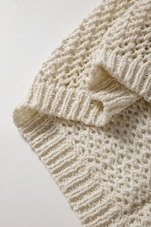 Gehaakte Hoody Trui - maat L Ivoor