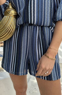 Gehaakte Short Blauw Marineblauw