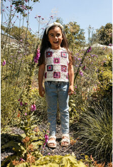 Gehaakte spencer voor meisjes in de kleur Ecru - 92/104