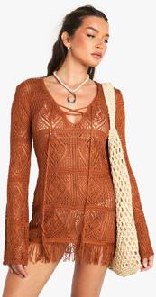 Gehaakte Strandtunika Met Kwastjes, Rust