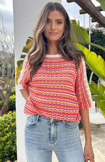 Gehaakte Top Lurex Neon Multi