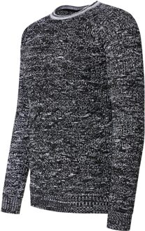 Gehaakte trui met rondhals dessin - maat 3XL Zwart