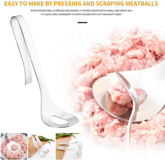 Gehaktbal Maker Non-stick Rvs Vlees Lepel Gebruiksvoorwerp Baller Vlees Kit Keukengereedschap Gadget Vlees Tool Creatieve Lepel