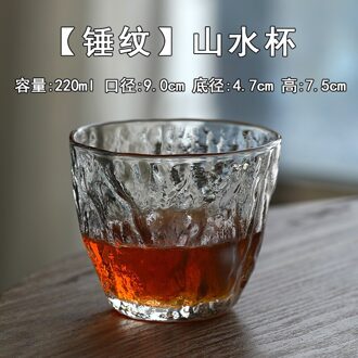 Gehamerd Glas Hittebestendige Japanse Whisky Glas Japanse Ins Stijl Eenvoudige Glazen Beker Water Glas cup