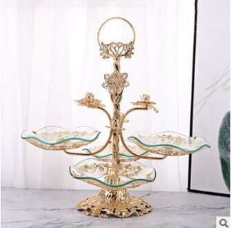 Gehard Glas Multi-layer Europese Fruitschaal Thuis Woonkamer Koffietafel Betaalbare Luxe Stijl Lui Kristallen Fruitschaal Kleurrijke