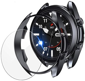 Gehard Glas Voor Samsung Galaxy Horloge 3 41Mm 45Mm Screen Protector En Case Accessoires Set Voor Galaxy Horloge 3 zwart / Galaxy watch 3 41mm