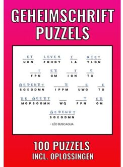 Geheimschrift Puzzelboek - 100 Puzzels - Incl. Uitleg, Hints En Oplossingstechieken - Kerstcadeau Boekenshop