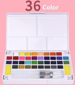 Geheugen 16/24/48 Kleuren Draagbare Reizen Solid Pigment Aquarel Verf Set Met Water Kleur Borstel Pen Voor Schilderen Art levert 36 kleur reeks