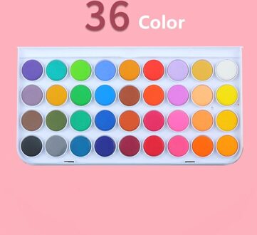 Geheugen 16/24/48 Kleuren Draagbare Reizen Solid Pigment Aquarel Verf Set Met Water Kleur Borstel Pen Voor Schilderen Art levert 36 kleur