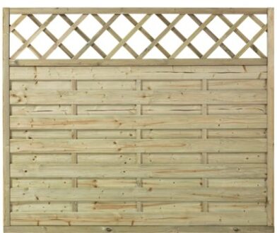 Geimpregneerd Houten Tuinscherm Met Trellis Bergen 180 x 150 CM Black