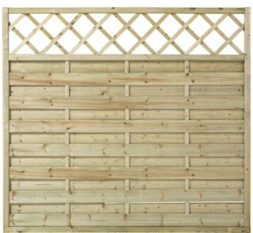 Geimpregneerd Houten Tuinscherm Met Trellis Bergen 180 x 165 CM Black