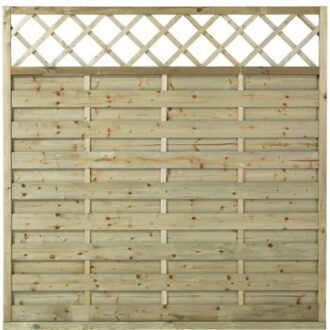 Geimpregneerd Houten Tuinscherm Met Trellis Bergen 180 x 180 CM Black