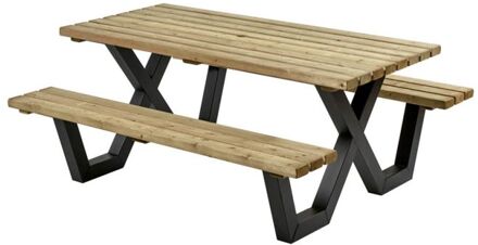 Geïmpregneerd - Picknicktafel - Bruin - 180x160x76 cm