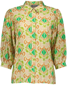 Geisha 43200-20 530 blouse bright green/melon Groen - L