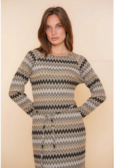 Geisha 47610-20 dress sand/black - maat L Veelkleurig