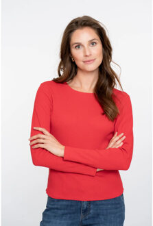 Geisha 52603-41 450 t-shirt rib round neck red Rood - M