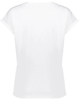 Geisha 52607-41 010 t-shirt embroidered word off-white/silver Wit - M