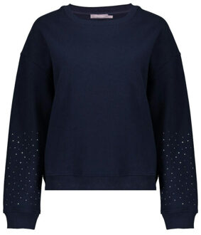 Geisha 52825-41 sweater sparkle sleeves Blauw - M