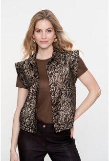 Geisha 55715-20 gilet animal print Zwart - L