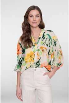 Geisha blouse 63209-20 718 /green Ecru - M