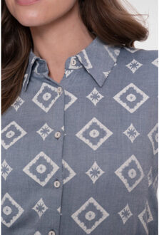 Geisha Blouse blue - maat XL Veelkleurig