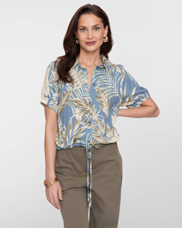 Geisha Blouse korte mouw 63287-20 Blauw - XL