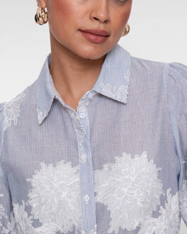 Geisha Blouse lange mouw 63143-21 Lichtblauw - S