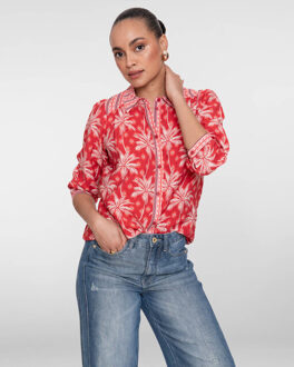 Geisha Blouse lange mouw 63211-20 Rood