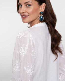 Geisha Blouse lange mouw 63230-26 - maat L Ecru