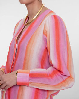 Geisha Blouse lange mouw 63248-20 Roze - S