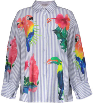 Geisha Blouse light blue - maat S Veelkleurig