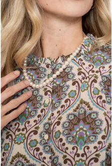 Geisha Blouse shiny 53644-20 Veelkleurig - L