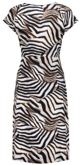 Geisha Dress v-neck short aop ecru dessin