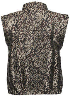 Geisha Gilet 55715-20-animal Zwart - L